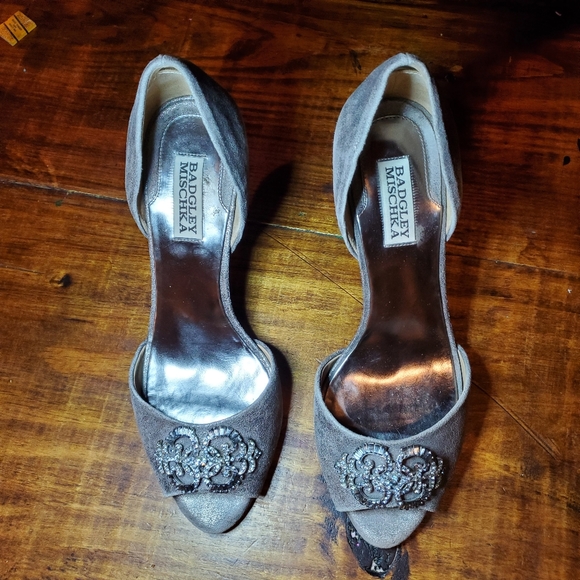 Badgley Mischka Silver Heel rhinestone jewel 9 - Picture 8 of 8